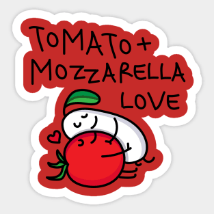 Tomato and mozzarella couple (b) Sticker